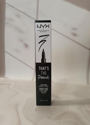 Фломастер для контуру повік nyx professional makeup thats the point eyelnr, відтінок чорний( a bit engy)