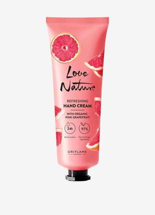 Освіжаючий крем для рук з органічним рожевим грейпфрутом love nature 41341
