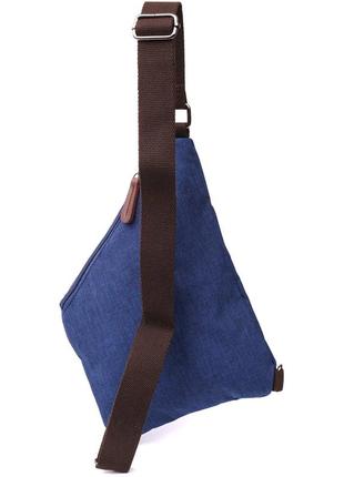Модна чоловіча сумка через плече з текстилю vintage 22199 синій2 фото