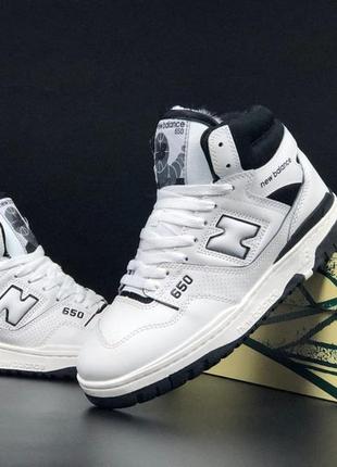 Р. 41-44 кроссовки new balance 650 бело/черные зима