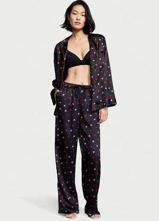 Сатинова піжама вікторія сікрет satin long pajama set