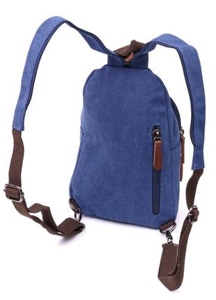 Удобная сумка для мужчин через плечо с уплотненной спинкой vintagе 22176 синий2 фото