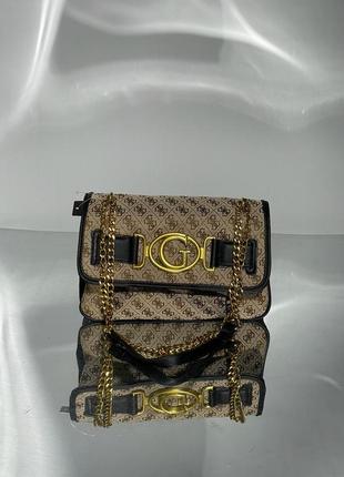 Сумка 👜 guess aileen crossbody brown/black8 фото