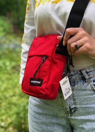 Барсетка eastpak messenger red червоний мессенджер через плече сумка жіноча / чоловіча