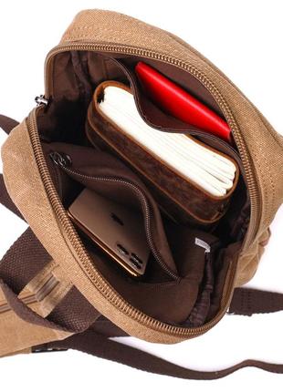 Практичный рюкзак для мужчин из плотного текстиля vintage 22183 коричневый