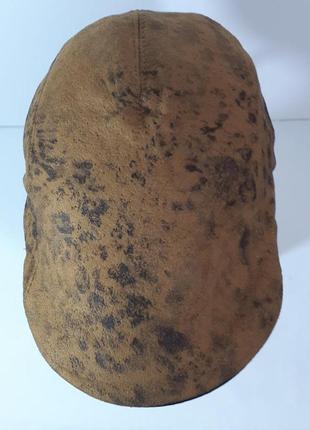Кепка 12.25.07 зимняя. коричневый пятнистый велюр с меховой подкладкой и затыльником.3 фото