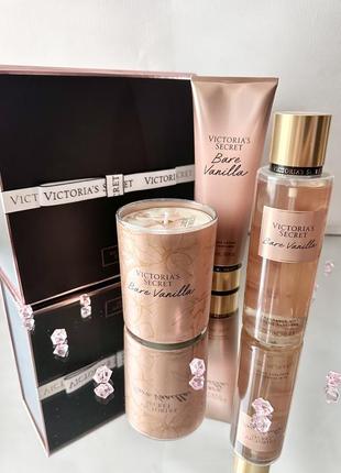 Подарочный набор bare vanilla victoria’s secret спрей мист свеча лосьон виктория сикрет выктория сикрет10 фото