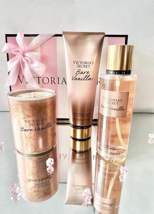 Подарочный набор bare vanilla victoria’s secret спрей мист свеча лосьон виктория сикрет выктория сикрет2 фото