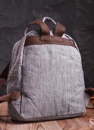 Замечательный мужской рюкзак из текстиля vintage 22240 серый8 фото