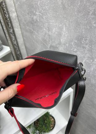 Комплект женская сумка + клатч черная с красным michael kors5 фото
