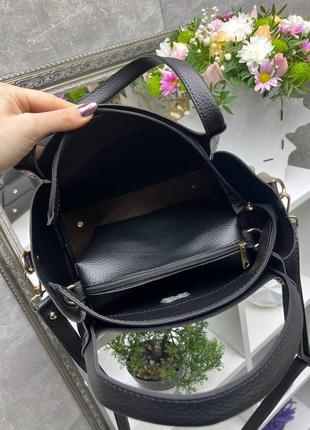 Комплект женская сумка + клатч черная zara3 фото
