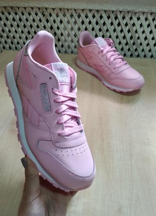 Кросівки reebok classic leather pastel bs8972 charming pink/white оригінал