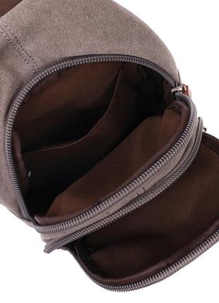 Мужская текстильная сумка через плечо с уплотненной спинкой vintagе 22173 серый4 фото