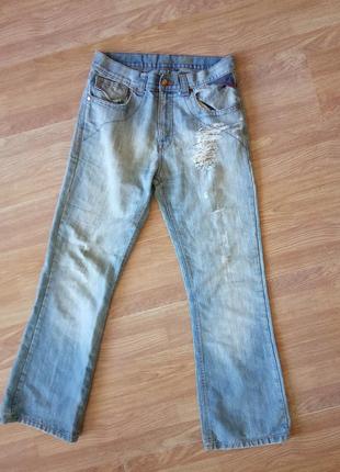 Стильные брендовые джинсы-рванки с высокой посадкой. apt1 фото