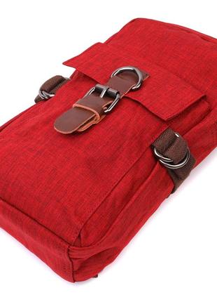 Стильная плечевая сумка для мужчин из плотного текстиля vintage 22189 бордовый3 фото