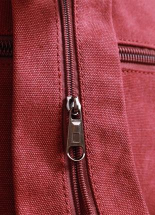 Надежная сумка-рюкзак с двумя отделениями из плотного текстиля vintage 22164 бордовый9 фото
