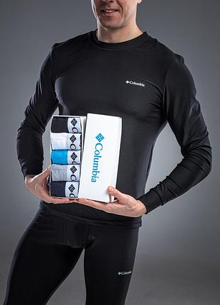 Черное термо-белье columbia + трусы 5шт мужские боксеры  коламбия боксеры columbia u78