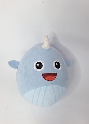 Подушка игрушка сквиш рыбка нарвал, единорог