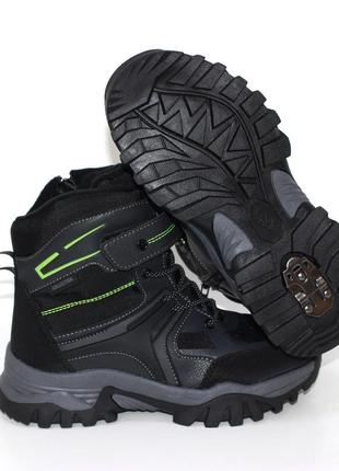 Дитячі зимові черевики для хлопчика із протиковзкою системою на підошві4 фото