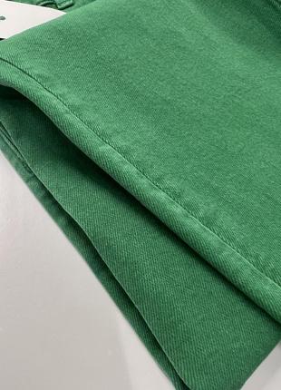 Зеленые плотные качественные коттоновые прямые джинсы straight mid waist jjxx4 фото
