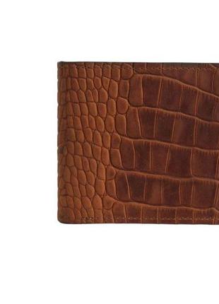 Чоловічий гаманець "cocodrilo" з тисненням рептилія коричневий