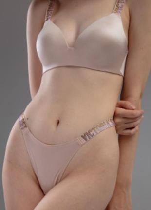 Бесшовный комплект нижнего белья из атласа victoria's secret9 фото