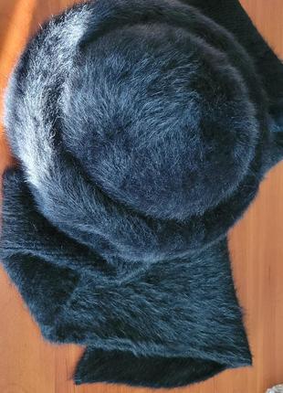 Шапка-монголка laulhère из ангоры с шарфом