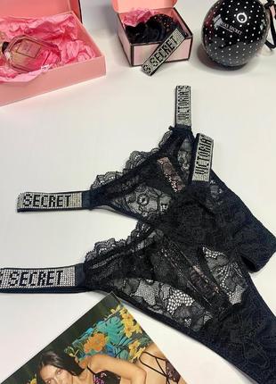 Трусики со стразами victoria's secret виктория сикрет оригинал1 фото