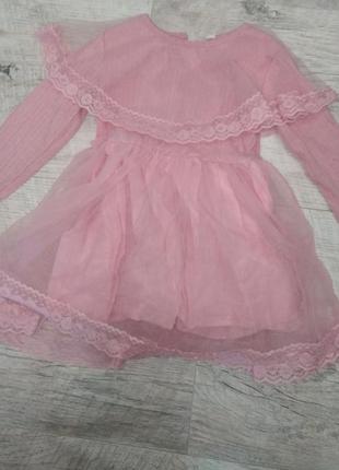 Розовое платье для девочки1 фото