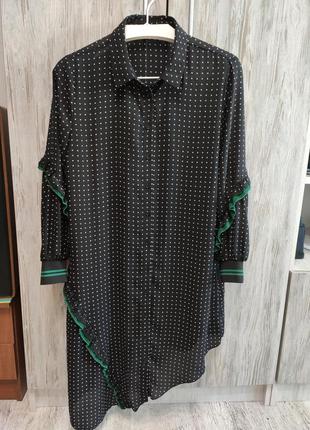 Платье рубашка асимметричное,блуза, туника от zara