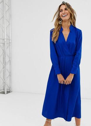 Сукня open collar v-neck midi dress / 32,34,36,384 фото