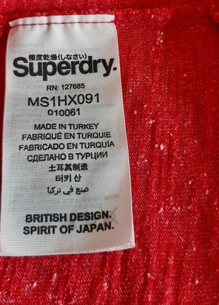 Яскрава футболка червоного кольору з фірмовим принтом superdry made in turkey, 💯 оригінал6 фото