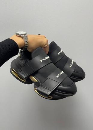 Кроссовки balmain b-bold sneakers low ‘black gold’4 фото