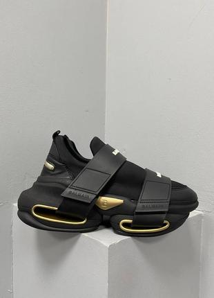 Кросівки balmain b-bold sneakers low ‘black gold’