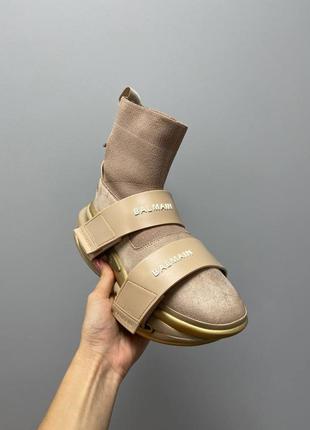 Кроссовки balmain b-bold sneakers «beige»4 фото