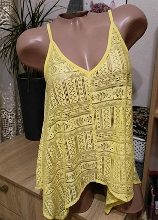 Желтая майка сеточка