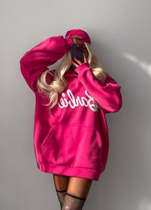 Теплый худи барби на флисе