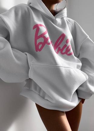 Теплый худи барби на флисе