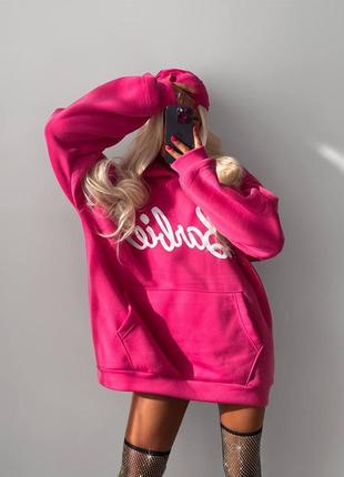 Теплый худи барби на флисе