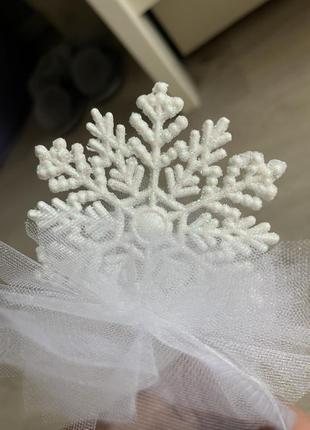 Обруч, обідок сніжинка, білий