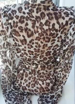 Шифоновая леопардовая блузка3 фото