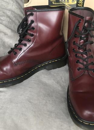 Ботинки dr. martens 1460 cherry red (вишневый) smooth leather original 11822600