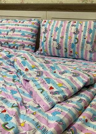 Постільна білизна полуторна єдинорожки