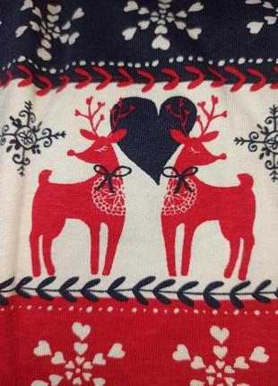 Красная новогодняя кофта рождественская пижама олени george2 фото
