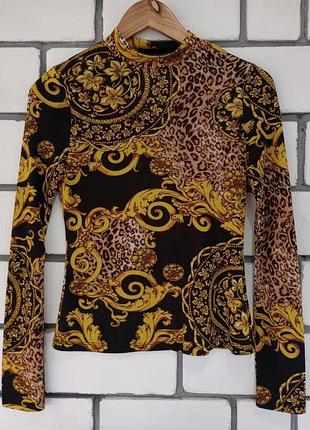 Кофта водолазка з принтом в стилі versace