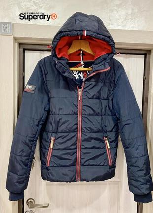 Куртка superdry men's polar sports puffer jacket, blue (navy/red26s), m оригінал