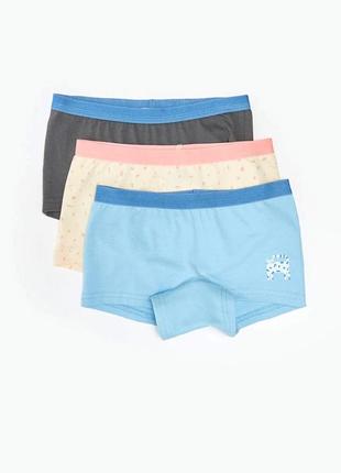 5-6/7-8 р набір бавовняних натуральних трусиків боксерів труси із принтом для дівчат 3 шт lc waikiki