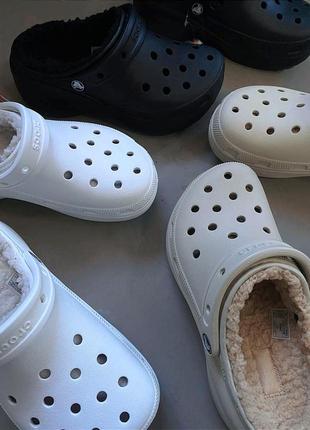 Жіночі крокси утепленні на платформі crocs classic platform lined