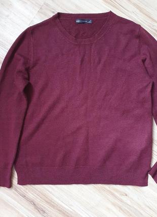 Marks&spencer теплий светр, колір вина, l