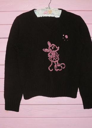Теплий пуловер шерсть benetton , р. s-m1 фото